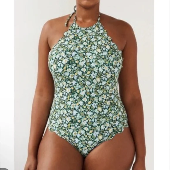 Marysia mott scalloped swimsuit in Stone One Pieces
